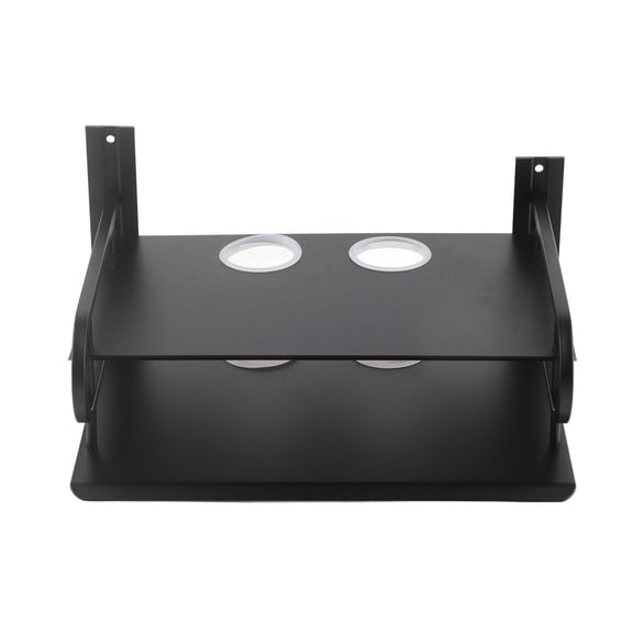 UsilkU Double Layer Floating Wall Shelf TV Box Shelf, Wall Mounted Space Aluminum Router Cable DVD Box Organizer Holder for Bedroom, Living Room, Hotel (11 x 8.3 x 5.3 inches / 28 x 21 x 13.5 cm)