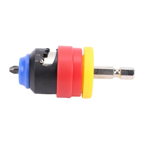UsilkU Drywall Screw Setter 7 Level Adjustable Depth 1/4 Inch Hex Shank Magnetic Screwdriver Bit Holder Limit Clutch for Deck Plywood Aluminum Plastic Panel Red (13.0 cm / 5.12 inches)