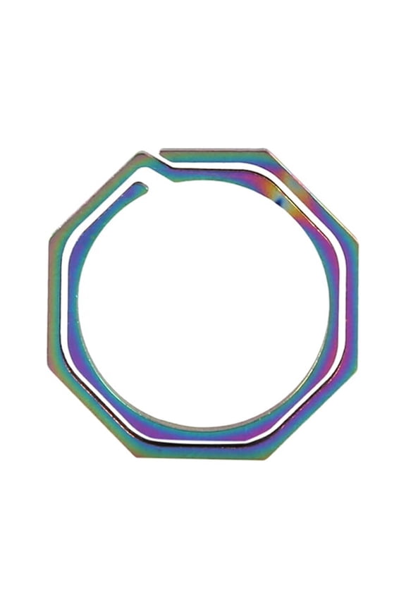 EDC Colorful Titanium Alloy Keyring Quickdraw Pocket Octagonal Ring Keychain for Outdoor Camping Hiking Men and Women (1.14 inches / 29 mm)