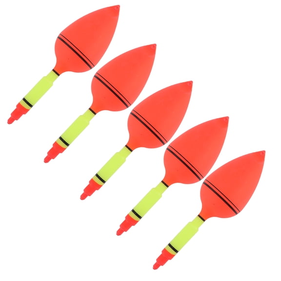 UsilkU EVA Drift Fishing Floats, Durable Plastic Long-Range Shot Hanging Drifting Bobbers, Premium Angling Accessory Set for Saltwater and Freshwater, 15cm / 6in, 5-Count Pack Multicolor