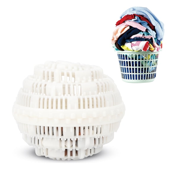 UsilkU Eco-Friendly Laundry Ball Magic Cleaning Ball for Washing Machine Reusable TPR Ceramic Core Laundry Balls alternative to Detergent for Household Daily Cleaning 4.3 inches / 11 cm White