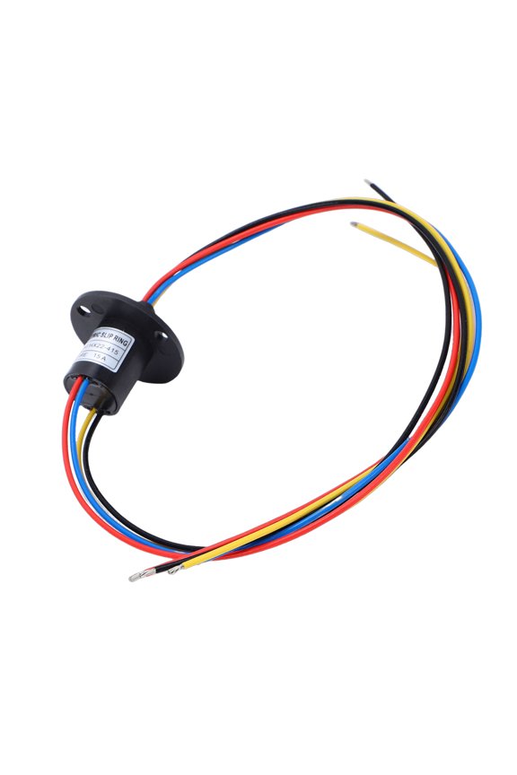 Electrical Slip Ring 4 Wires 15A 250RPM 360 Degree Rotating Connector Cap Conductive Slip Ring 0.87 inches / 22mm Diameter High Precision Commercial Grade Power Collector