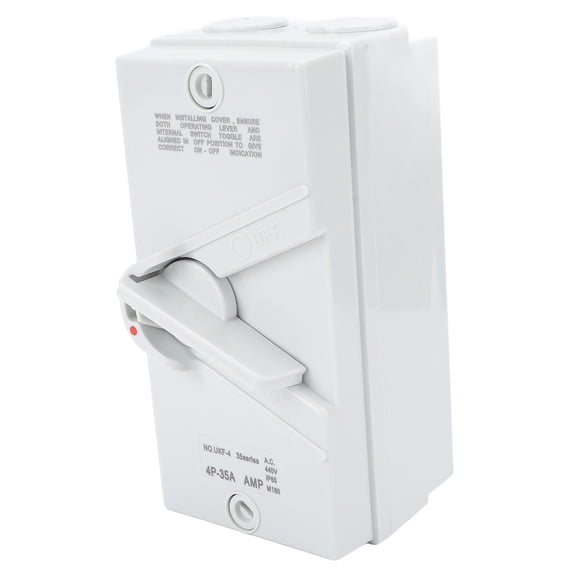 UsilkU Enclosed Motor Disconnect Switch 3PH 4P IP65 Water Proof Safety Isolation Switch 35A 440V (7.09 in / 18 cm)