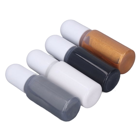 UsilkU Epoxy Resin Pigment 4 Colors High Concentration Colored UV Liquid Resin Dye Kit for Jewelry Making DIY Casting Crafts Figurines Set 9 (White, Silver Gray, Gold, Black) 1.35 fl oz / 40 ml