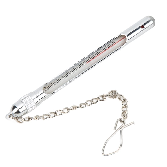 UsilkU Fishing Thermometer Stream Water Temperature Measurement Tool with Carabiner Clip, Durable Fly Fishing Accessory for Streams, Essential Angler Gear, 5.1 inches / 13 cm, Silver