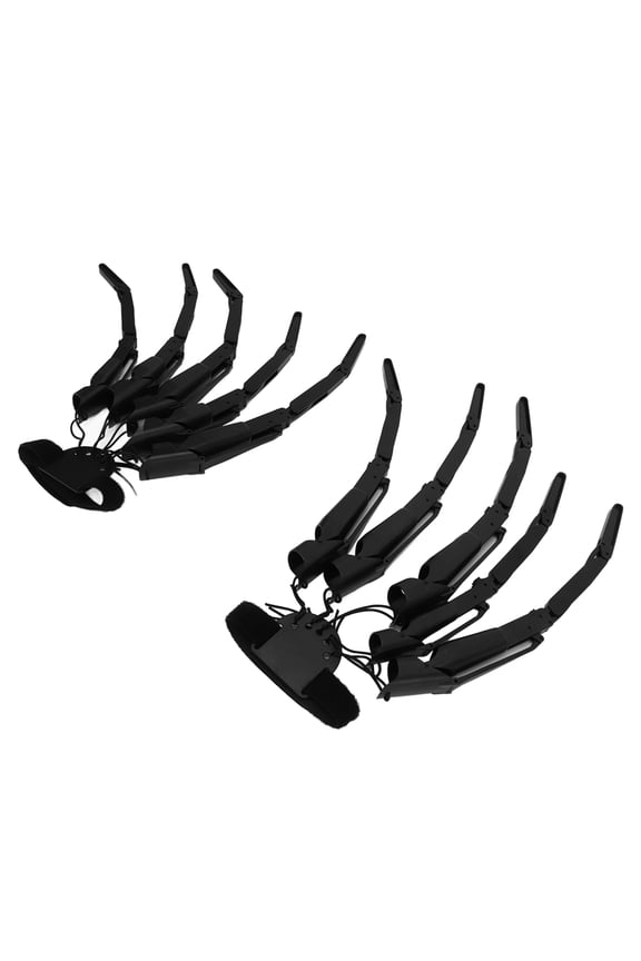 Halloween Knuckles Skeleton Hands Bone Claw Hand Props, Outdoor Party Decoration and Dog Toy, 1 Pair Black (10.6 inches / 27 cm)