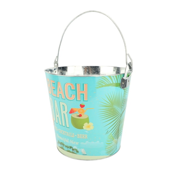 UsilkU Handheld Ice Bucket Thickened Portable Insulated Beverage Tub Cooler for Party Gathering Outdoor BBQ Beach Bar Pattern, 10.04 x 7.48 x 9.06 inches / 25.5 x 19 x 23 cm
