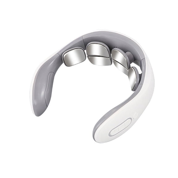 UsilkU Intelligent Neck Massager with Heat, 6 Floating Heads Electric Pulse Back Shoulder Relaxer and Cordless Deep Tissue Muscle Pain Relief, White (7.48 inches / 19.0 cm)