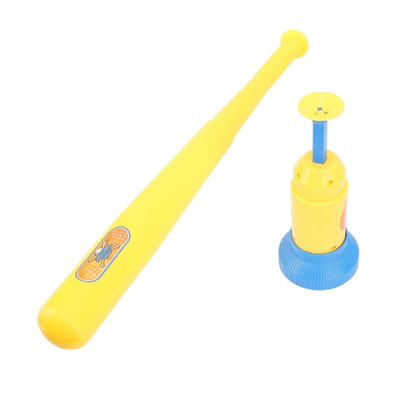 UsilkU Kids Baseball Pitching Toy Set with 3 Balls and Bat, Automatic Tee Ball Training Launcher Outdoor Play, Coordination Improving Batting Practice Game for Toddlers Children (8.66 Inches / 22 cm)