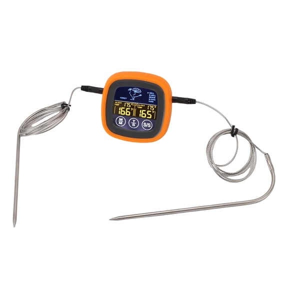 UsilkU Meat Thermometer Touchscreen 2 Probes Digital Grill Thermometer with Timer for Water Beef Chicken Turkey