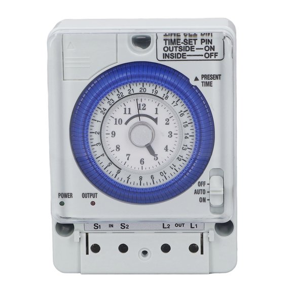UsilkU Mechanical Time Control Switch Clock Type Flame Retardant PC Housing Timer Switch 100-240VAC for Kitchen and Industrial Control Heavy Duty Action Time Accuracy 24 Hours Cycle Setting