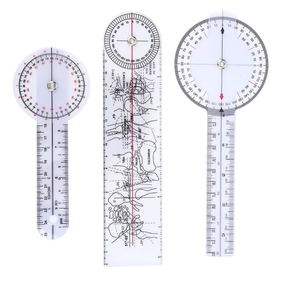 UsilkU Medical Goniometer 360 Degree Protractor Angle Medical Ruler Spinal Goniometer Set for Joint Range of Motion Measurement, 6 / 8 / 10 inches (15.2 / 20.3 / 25.4 cm), 3 Pieces