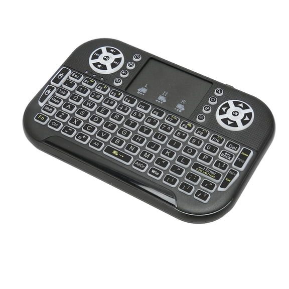 UsilkU Mini Wireless Bluetooth Keyboard with Touchpad, 2.4GHz RF Multi-Touch Rechargeable Handheld Dual-Mode Backlit Controller for PC, Tablet & Phone (10 inches / 25.4 cm), Black
