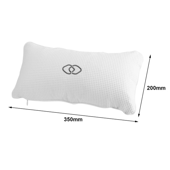 UsilkU Non-Slip Bathtub Spa Pillow Bath Cushion with Suction Cups Head and Neck Support for Ultimate Relaxation, Inflatable Waffle Pattern Mesh Foam Design for Home Spa and Soaking Tub, White
