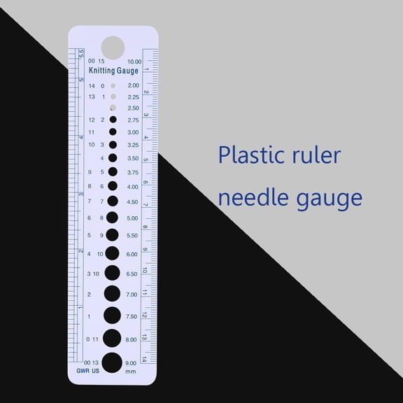 UsilkU Plastic Knitting Needle Gauge Ruler 6.3 inches / 16 cm Sewing Tools for US UK Canada Sizes 2-10mm Quilting Patch Work Drawing Accessories