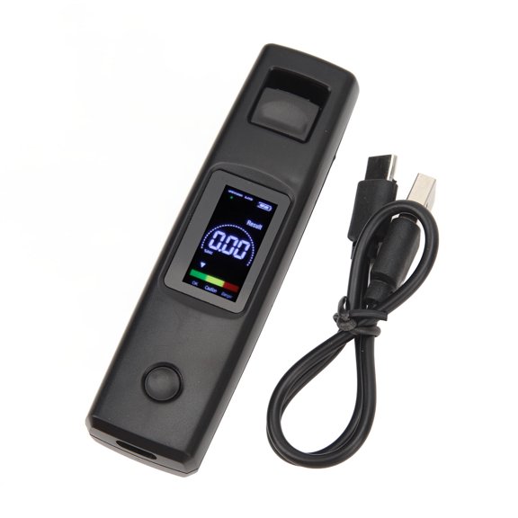 UsilkU Portable Alcohol Tester with High Precision LED Screen Breathalyzer Digital Breath Alcohol Detector, 3 Colors Indicator Smart Audio Alarm for Driving Car Home Self-Test (11.00 in / 27.9 cm)