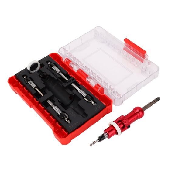 UsilkU Premium Adjustable Countersink Drill Bit with Depth Stop Tapered Drill Set for Woodworking, Countersinking Screw Hole Tool (5 Pieces, 1/8 to 3/16 inches / 3.2 to 12.7 mm)