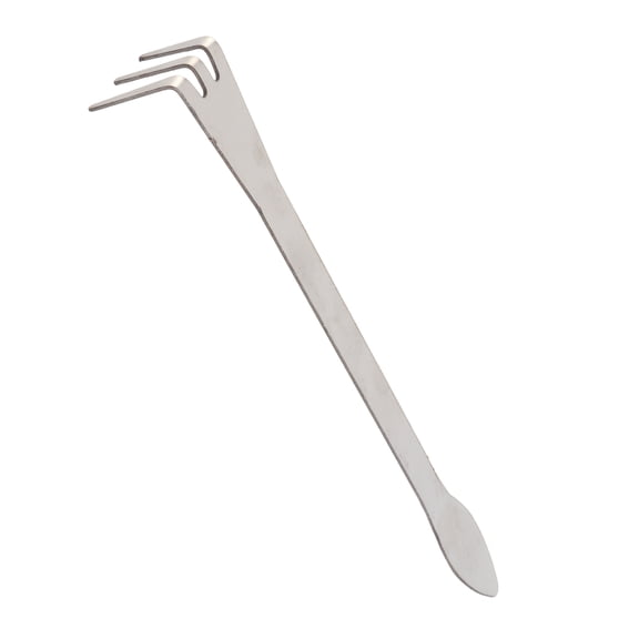 UsilkU Premium Stainless Steel Root Rake 3-Prong Loosen Soil Bonsai Tree Tool with Ergonomic Handle, Heavy Duty Hand Rake for Gardening and Removing Surface Weeds, 9.06 inches / 23 cm Length