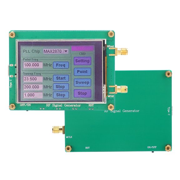 UsilkU RF Signal Source Generator Module High Stability Low Noise Frequency MAX2870 23.5-6000M Full Touch Screen PC Controllable Function Generator Tool 13 inches / 33 cm