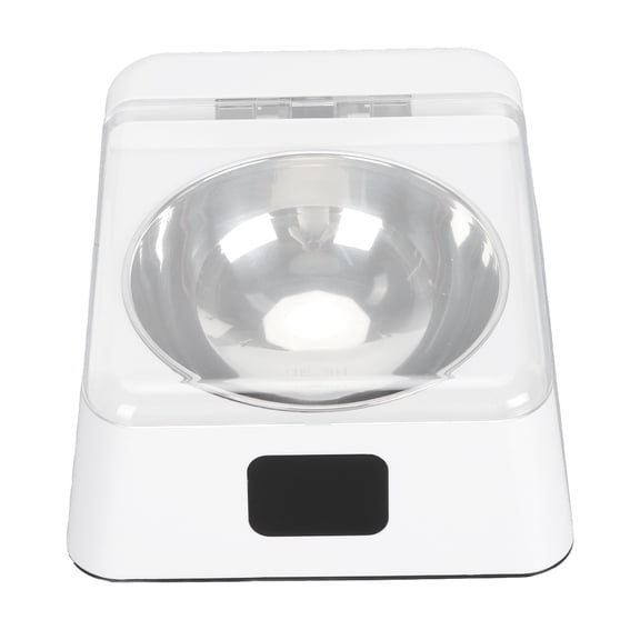UsilkU Smart Automatic Cat Feeder with Infrared Sensor Cover, Removable Stainless Steel Bowl, 2000mAh Battery Powered Intelligent Opening Lid Dog Feeder for Medium Pets, 8.3x6.7x3.5 inches