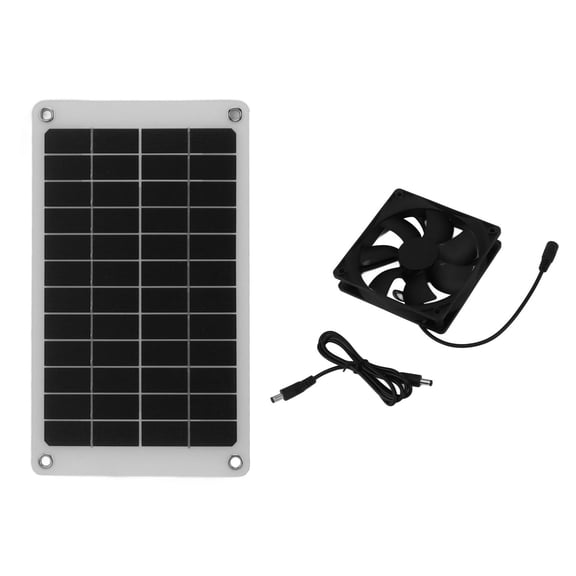 UsilkU Solar Exhaust Fan IP67 Waterproof 10W 12V Panel Ventilation for Chicken Coop Dog House 13 inches / 33 cm