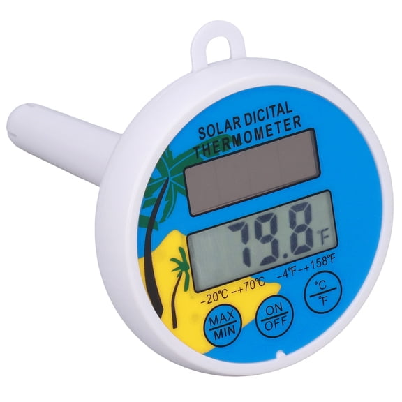 UsilkU Solar Powered Digital Pool Thermometer, Floating Water Temp Monitor with Min/Max Display for Swimming Pools, Spas, and Ponds (3.54 x 5.51 inches)