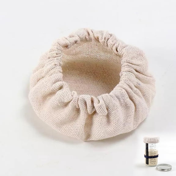 UsilkU Sourdough Starter Jar Cloth Cover Unbleached Reusable Elastic Bowl Cover Elastic Jar Cloth Lid and Bread Fermentation Fabric Cap for Home Kitchen, 3.7 x 1 Inches / 9.4 x 2.5 cm