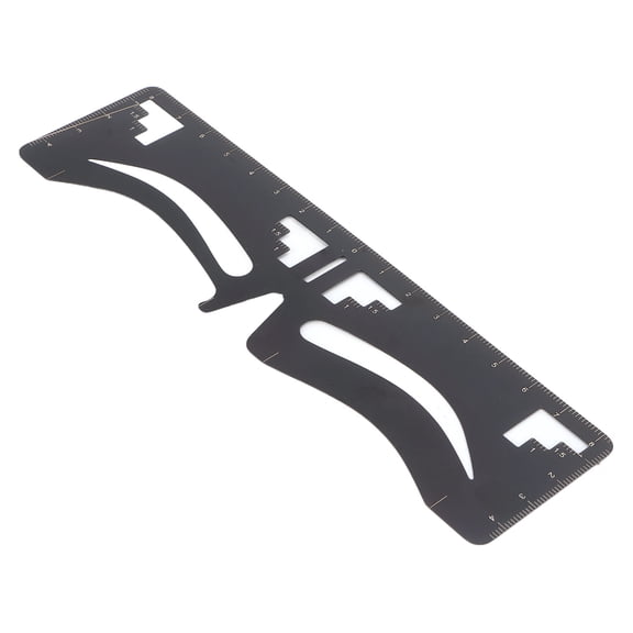 UsilkU Stainless Steel Eyebrow Ruler Three Point Positioning Design Balance Measure Tool for European High Arched Eyebrow Shapes, 6.5 inches / 16.5 cm, Silver