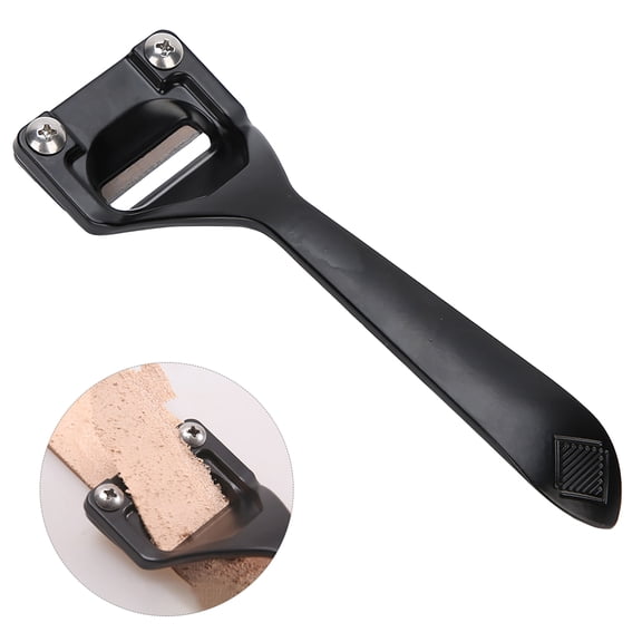 UsilkU US Type Leather Thinning Cutter Craft Carving Tool with 3 Replacement Blades Portable Black Skiving Knife for Handmade Material Hobbyists and Professionals
