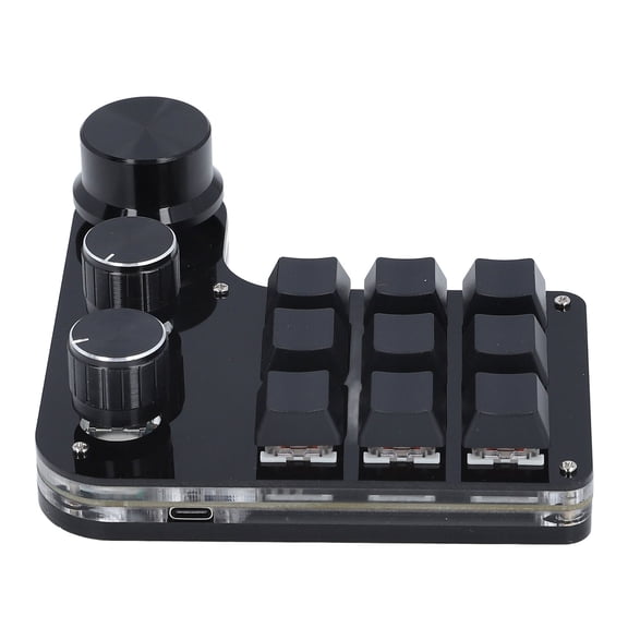 UsilkU USB Mini Macro Mechanical Gaming Keyboard Programmable 9 Keys 3 Knobs Red Switch RGB LED Wired Keypad