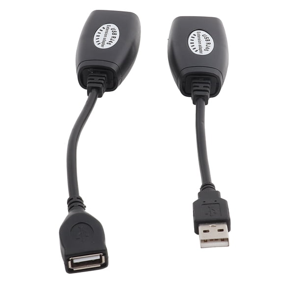 UsilkU USB to RJ45 Extension Cable Ethernet Adapter Extender for Computer Cameras Printers Over Cat5 Cat6 Local Area Network Wired Connector Cord, 7.48 in / 19 cm, Black, 1 Pack