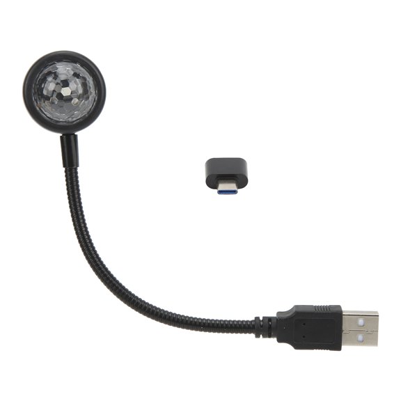UsilkU USB Star Projector Night Light LED Voice Control Adjustable 360 Rotation Portable for Car Home (7.87 inches / 20 cm)