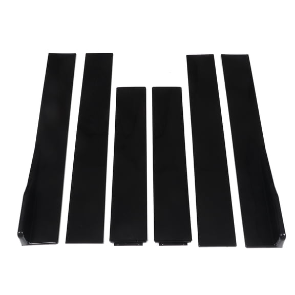 UsilkU Universal Glossy Black Car Side Skirts 2.2m / 86.6in Premium ABS Rocker Panel Extensions Exterior Lower Side Bottom Line Splitter Lip Diffusers Edge Protection Kit 6 Pieces Set