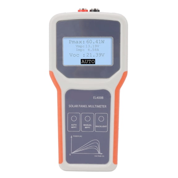 UsilkU Upgraded LCD Solar Panel Multimeter 165x80x30mm / 6.5x3.1x1.2 Inches Professional Multifunctional PV Panel MPPT Tester Digital Power Volt Amp Ohm Meter with Auto Backlight EL400B 2nd Gen