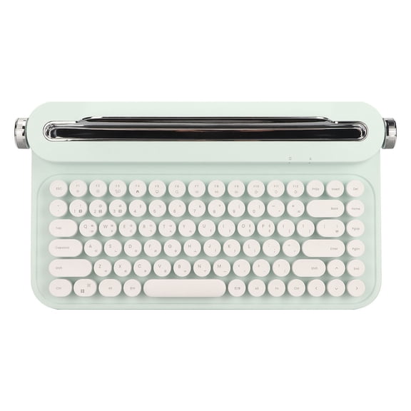 UsilkU Vintage Bluetooth Keyboard 86 Keys Portable Wireless Keyboard with Integrated Stand for Windows Android IOS Mint Green 11.9 inches / 30.2 cm