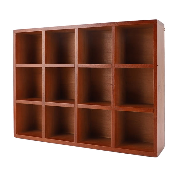 UsilkU Vintage Wood Desktop Organizer with Multiple Compartments, 16.5 x 12.6 x 3.5 Inches / 42.0 x 32.0 x 9.0 cm Elegant Wooden Tabletop Storage Stationery Holder for Office Accessory Supplies