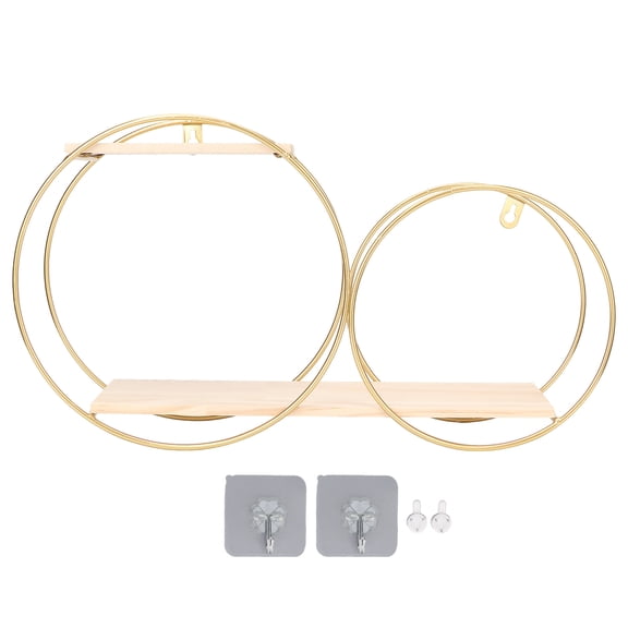 UsilkU Wall Hanging Storage Shelf Metal Round Decorative Wall Mount Floating Organizer for Bathroom and Bedroom Display