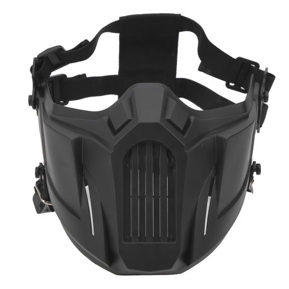 UsilkU Youth & Adult Adjustable Tactical Half Face Shield for Airsoft Paintball CS Outdoor Gaming, Black
