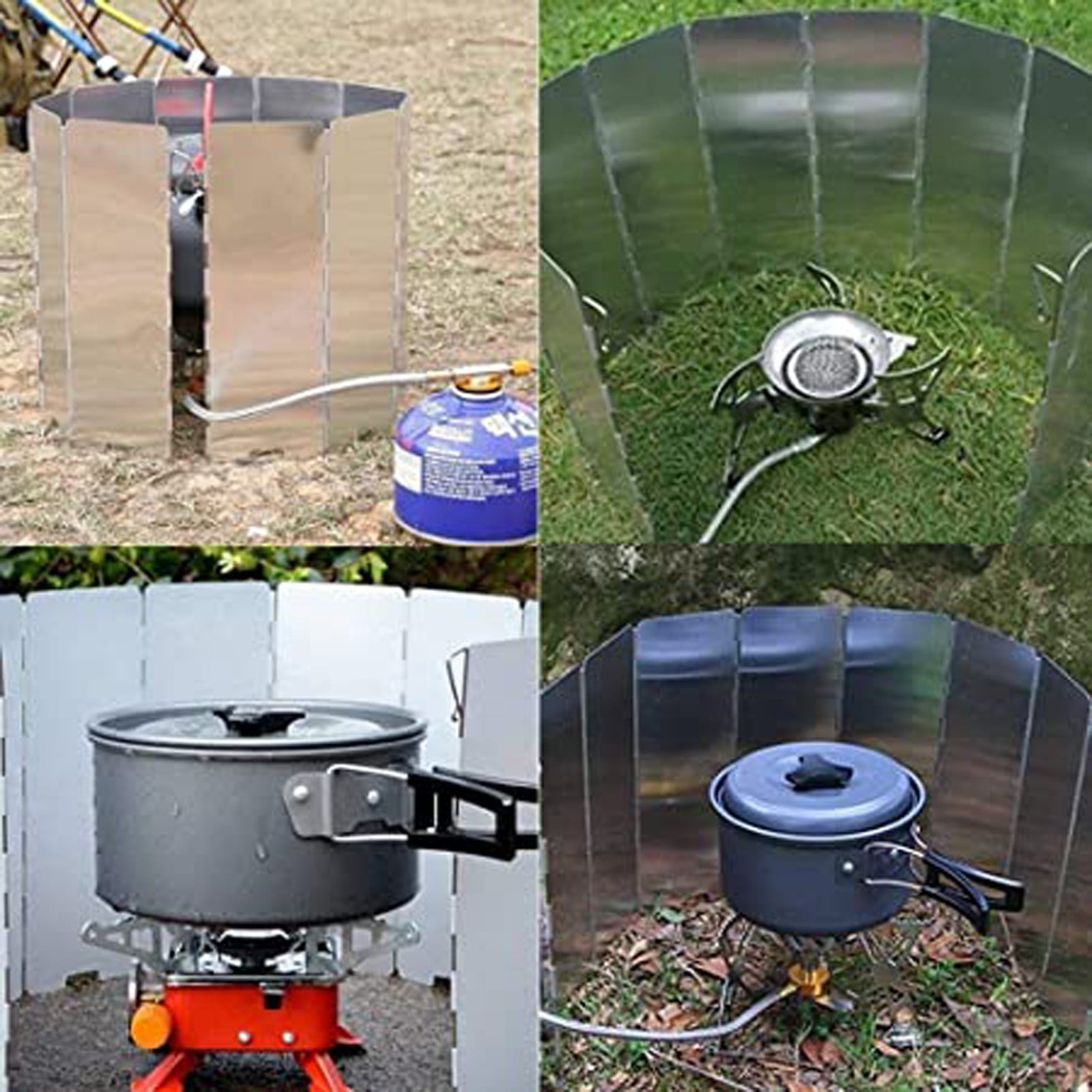 Using Camp Stove Windscreen, 10 Plates Lightweight Folding Outdoor