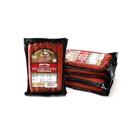 Usinger's Famous Naturally Smoked Hot & Spicy Hickory Sticks Summer Sausage (6-Pack) | 6 Sticks Per Pack | Ready To Eat - Perfect for On-The-Go Snacking