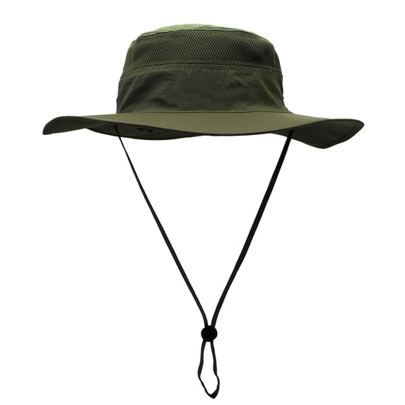 Usloyux 360° Sun Protection Wide Brim Fisherman Hat for Men, Breathable Mesh Top Outdoor Sun Hat for Fishing, Hiking, Camping, Adjustable Windproof Buckle