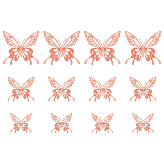 Usloyux 3D Flying Hollow Metal Butterfly Wall Sticker, Decorative Cardboard Wall Decals for Party, Wedding, Home Decor, Festive Background Decoration