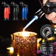 thumbnail image 1 of Usloyux 3Pcs Torch Lighter, Windproof Refillable Torch Lighter, Adjustable Flame for Versatility, Alloy Construction with Ceramic Insulation, Lock Feature for Safety, 1 of 9