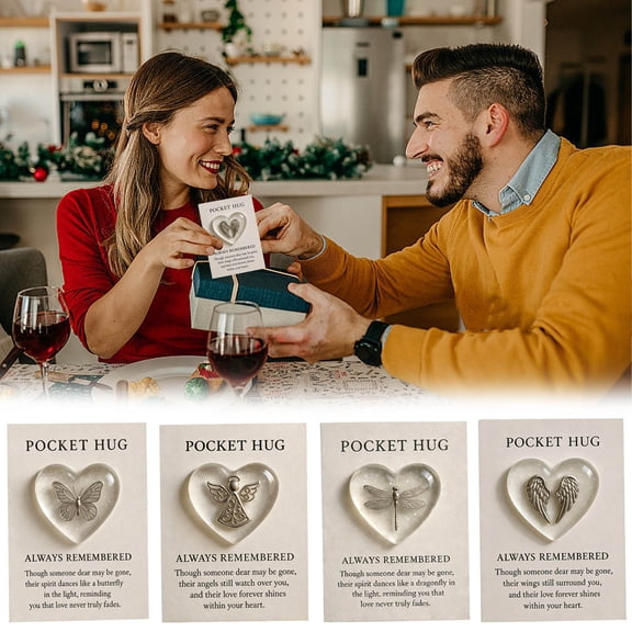 Usloyux 4Pcs Themed Pocket Gift Card Decoration, Angel Pocket Gift Card Holder, Birthday Wedding Holiday Gift Card Presentation, Versatile Gift Card Decor For Special Celebrations And Events