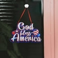 thumbnail image 1 of Usloyux 4th of July God Bless America Patriotic Sign for Front Door Decor, American Stars Stripes Wood Hanger for Outdoor Outside Porch, USA Memorial Day Wooden Wreath Indoor Wall Hanging Decoration, 1 of 9
