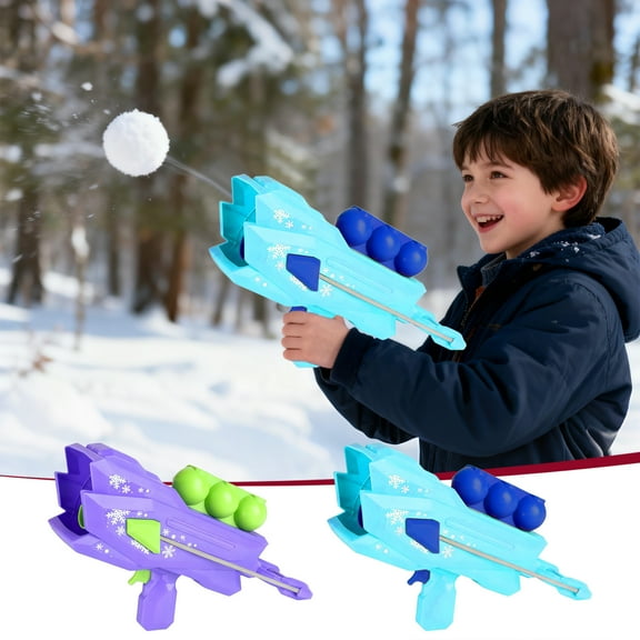 Usloyux under $5 2Pcs Elastic Snowball Launcher, Snowball Maker and Launcher for Winter Fun, Double-Shot Chamber for Rapid Fire, Safe and Durable Plastic Construction