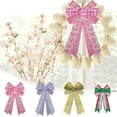 thumbnail image 1 of Usloyux under $5 3Pcs Easter Bow Decoration, Polyester Ribbon for Wreath, Tree, Door and Wall, Festive Holiday Decor, Large Size Eye-Catching Accent for Seasonal Celebrations and Parties, 1 of 9