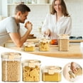 thumbnail image 1 of Usloyux under $5 3Pcs Food Storage Container, Airtight Sealed Jar with Clear Body, Ideal for Organizing Dry Pantry Staples Like Cereal, Rice, and Pasta, Food-Grade Plastic for Safe Storage, 1 of 9
