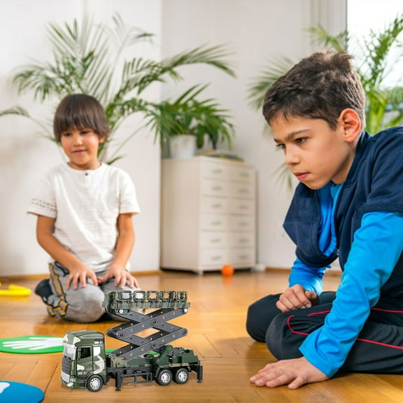 Usloyux under $5 Alloy Military Car, Diecast Small Military Lift Toy Car with Light and Sound Effects, Active Army Vehicle, Doors Open, Pull Back Action, Suitable for Boys Age 3-8