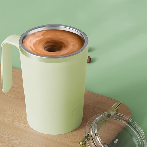 Usloyux Under $5 Automatic Stirring Coffee Mug, Self Mixing Travel Cup with Handle, Magnetic Rotating Mixer for Drinks, USB Rechargeable Beverage Container